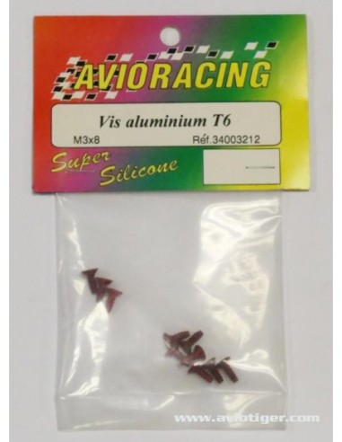 VIS PARKER ALUMINIUM T6 M3X8 ROUGE (S10)