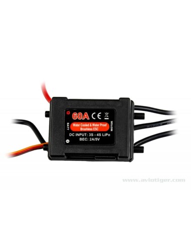 VARIATEUR BRUSLESS 60A XT60 (REFROIDI/EAU)