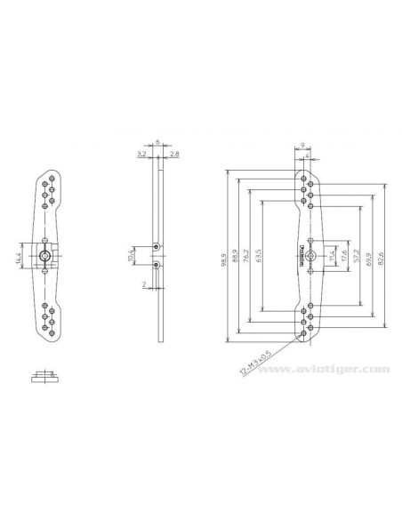 FUTABA DOUBLE ALU SPREADER BAR