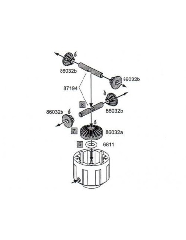 SET DE 4 PIGNONS DIFFERENTIEL