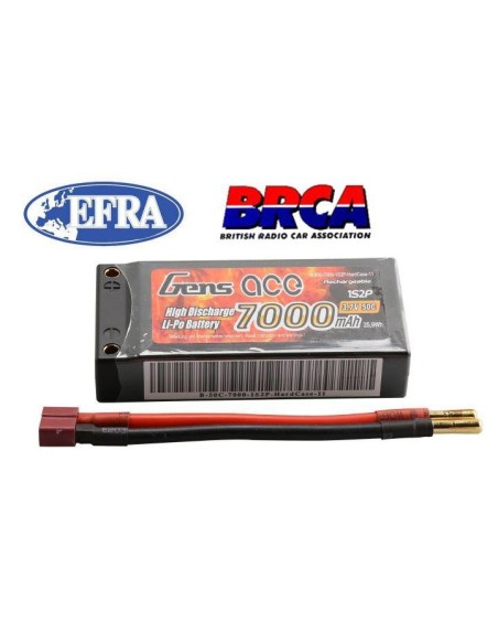 Batterie / Accu LIPO 50C 7000MAH 3.7V HARD CASE FICHE 4MM - T