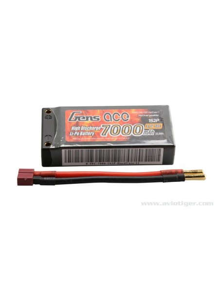 Batterie / Accu LIPO 50C 7000MAH 3.7V HARD CASE FICHE 4MM - T
