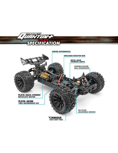 QUANTUM+ XT FLUX 4X4 1/10 SILVER BLUE