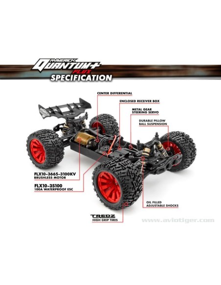 QUANTUM+ XT FLUX 4X4 1/10 SILVER RED