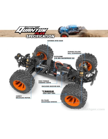 QUANTUM MT 1/10  4X4 FLUX BLEU