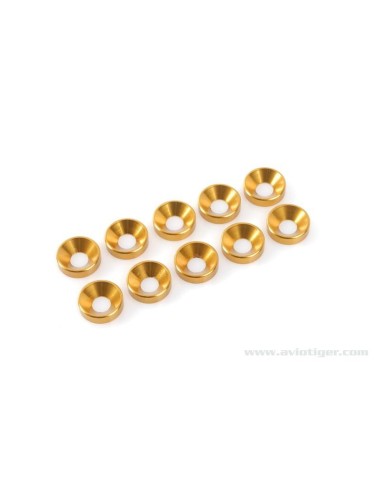 WASHER M3 CONICAL SCREW ALU GOLD