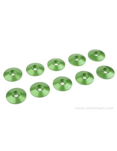 WASHER M4 ROUND SCREW ALU GREEN