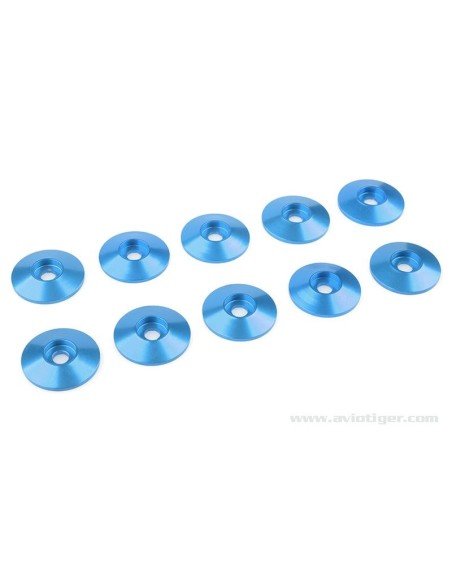 WASHER M4 ROUND SCREW ALU BLUE