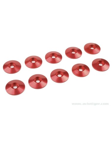 WASHER M4 ROUND SCREW ALU RED