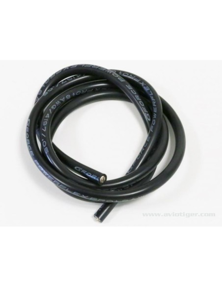 SILICONE CABLE 8AWG BLACK 1M