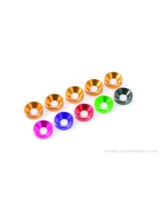 WASHER M4 CONICAL SCREW ALU ROUGE