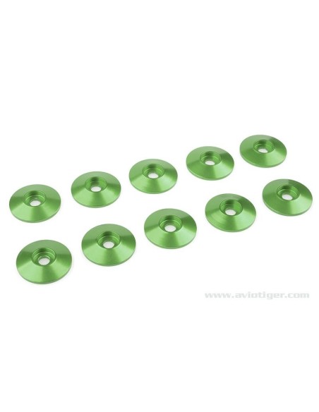 WASHER M4 ROUND SCREW ALU GREEN
