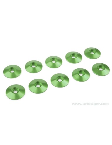 WASHER M4 ROUND SCREW ALU GREEN