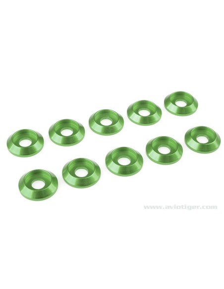 WASHER M5 ROUND SCREW ALU GREEN