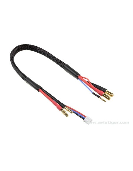 Câble de charge  4 mm Fiche Bullit 2S Chargeur 2S XH Fiche Bullit 2 mm 14 AWG Câble en silicone 30 cm 1 pièce