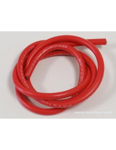 CABLE SILICONE 8AWG ROUGE 1M