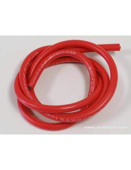 SILICONE CABLE 8AWG RED 1M