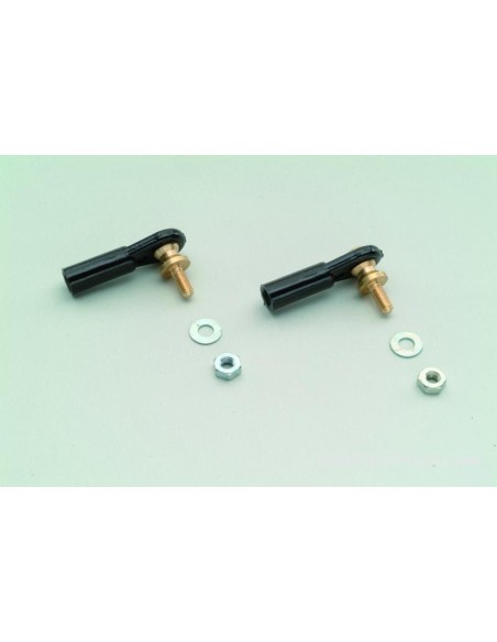 Chape à rotule en nylon M3 large - Boule fileté longue m3 avec ecrou (2pcs)