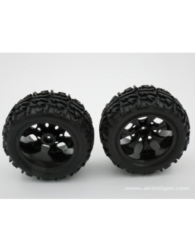 ROUE COMPLETE CHROMEE NOIRE S2