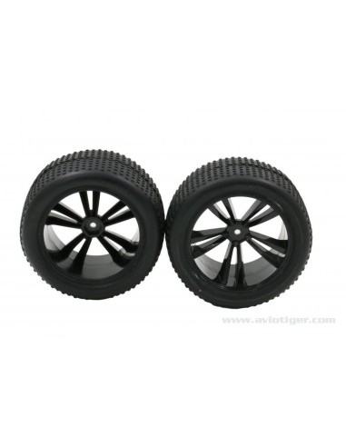 ROUE NOIRE CHROMEE COMPLETE S2