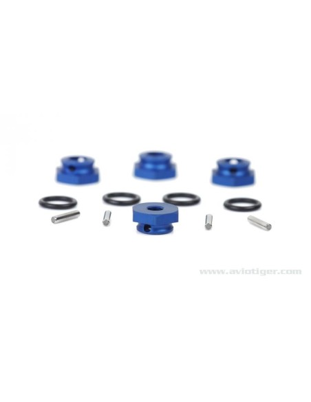 HEXAGONES DE ROUE ALU BLEU S4