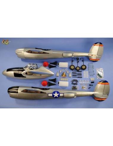 Avion VQ Model P-38 twin 2.1m version verte 
