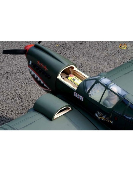 Avion VQ Model P-40 Kitty Hawk 1.57m + Saito FA-62B Moteur methanol 4 temps 