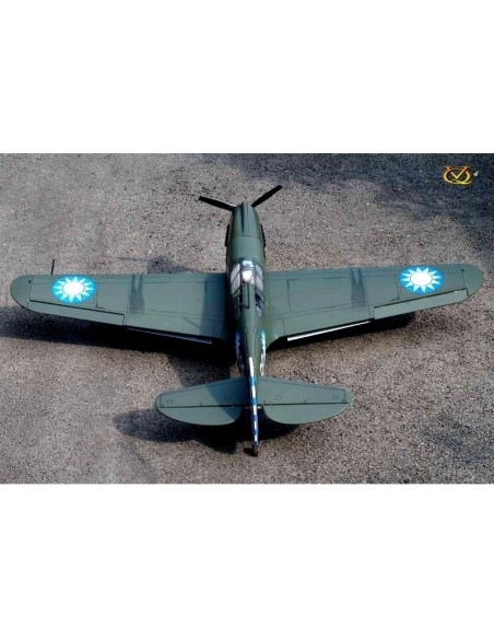 Avion VQ Model P-40 Kitty Hawk 1.57m + Saito FA-62B Moteur methanol 4 temps 