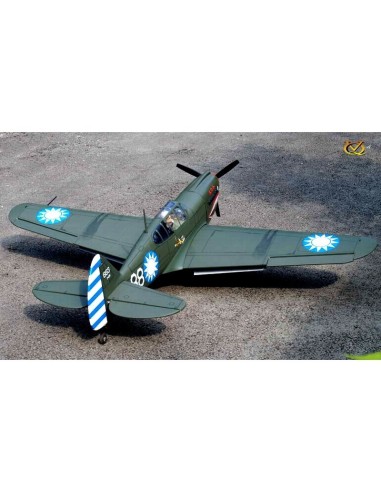 Avion VQ Model P-40 Kitty Hawk 1.57m + Saito FA-62B Moteur methanol 4 temps 