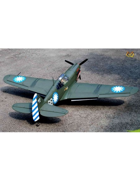 Avion VQ Model P-40 Kitty Hawk 1.57m + Saito FA-62B Moteur methanol 4 temps 