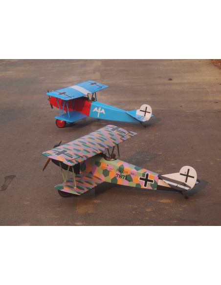 VQ Model Fokker D.VII .120 size EP-GP - Rouge et Bleu