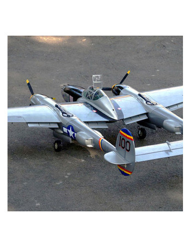 Avion VQ P-38 Lightning (Silver) 82.6" Wingspan...