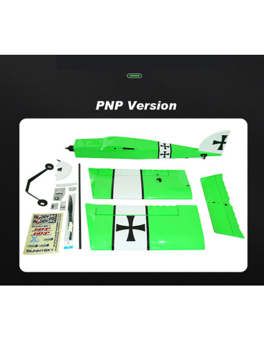 OMPHOBBY Fun Stick Balsa rouge avion 1.65m PNP