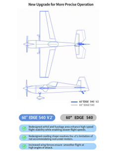 Avion OMPHOBBY ARF Edge 540 Jaune env 1.52m V2 2