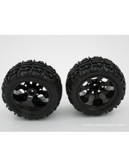 ROUE COMPLETE CHROMEE NOIRE S2