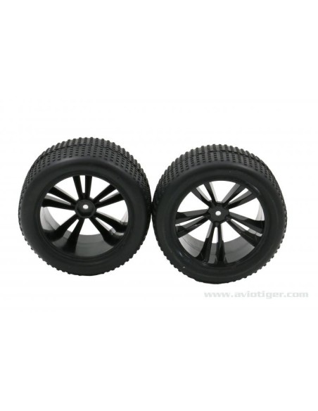 ROUE NOIRE CHROMEE COMPLETE S2